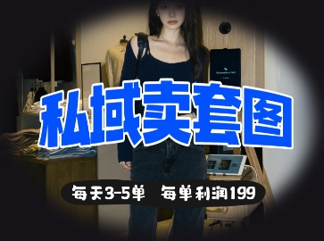 私域卖套图每天3-5单，每单利润99-米落轻创