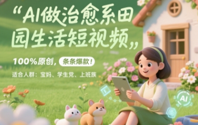 AI做治愈系田园生活短视频，100%原创，条条爆款，无脑矩阵， 适合小白-米落轻创