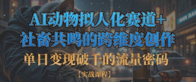单日变现破千的流量密码，AI动物拟人化赛道+社畜共鸣的跨维度创作-米落轻创