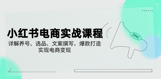 （14549期）小红书电商实战课程，详解养号、选品、文案撰写、爆款打造，实现电商变现-米落轻创