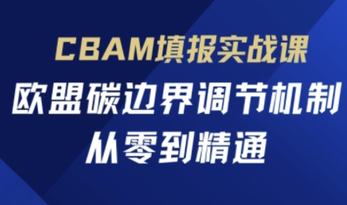 CBAM填报实战课，欧盟碳边界调节机制，从零到精通-米落轻创