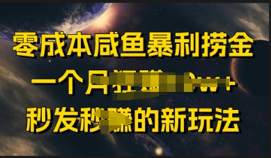 零成本咸鱼暴利捞金，一个月收益过w+，秒发新玩法-米落轻创