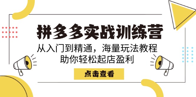 （14392期）拼多多实战训练营，从入门到精通，海量玩法教程，助你轻松起店盈利-米落轻创