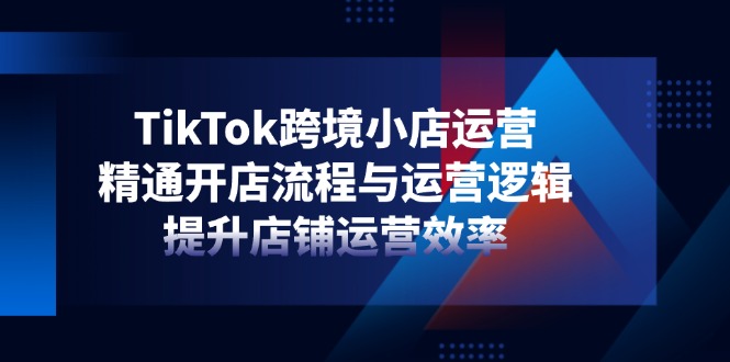 （14369期）TikTok跨境小店运营，精通开店流程与运营逻辑，提升店铺运营效率-米落轻创
