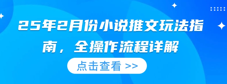 25年2月份小说推文玩法指南，全操作流程详解-米落轻创