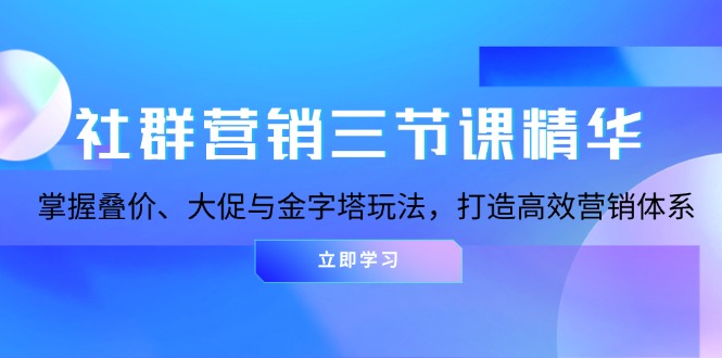 （13431期）社群营销三节课精华：掌握叠价、大促与金字塔玩法，打造高效营销体系-米落轻创