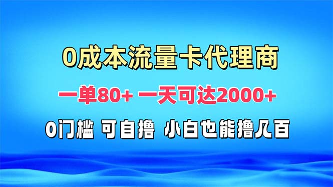 （13391期）免费流量卡代理一单80+ 一天可达2000+-米落轻创
