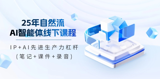 （14294期）25年自然流AI智能体线下课程，IP+AI先进生产力杠杆(笔记+课件+录音)-米落轻创