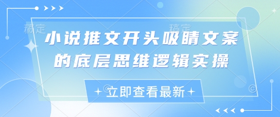 小说推文开头吸睛文案的底层思维逻辑实操-米落轻创