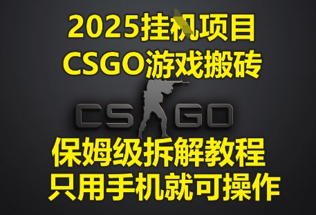 2025挂G项目，CSGO游戏搬砖，保姆级拆解教程，只用手机就可操作【揭秘】-米落轻创