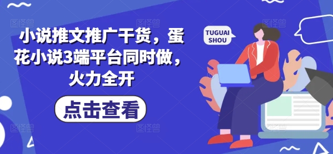 小说推文推广干货，蛋花小说3端平台同时做，火力全开-米落轻创