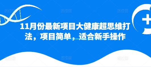 11月份最新项目大健康超思维打法，项目简单，适合新手操作-米落轻创