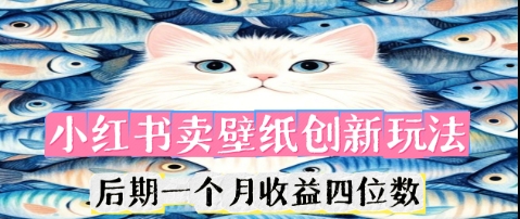 小红书卖壁纸创新玩法，后期一个月收益四位数-米落轻创