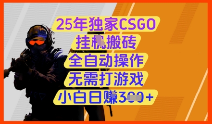 25年独家CSGO挂G搬砖，全自动操作，无需打游戏，小白日入3张+【揭秘】-米落轻创