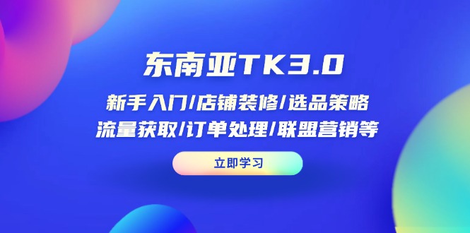 （14208期）东南亚TK3.0：新手入门/店铺装修/选品策略/流量获取/订单处理/联盟营销等-米落轻创
