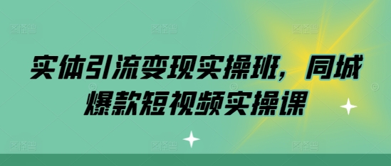 实体引流变现实操班，同城爆款短视频实操课-米落轻创