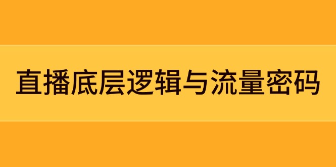 （14695期）直播底层逻辑与流量密码：定位模型+案例拆解，急速流承接与数据优化全攻略-米落轻创