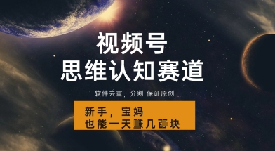 视频号新玩法，思维认知赛道，利用软件去重分割，轻松爆流量，新手宝妈一天轻松几张-米落轻创