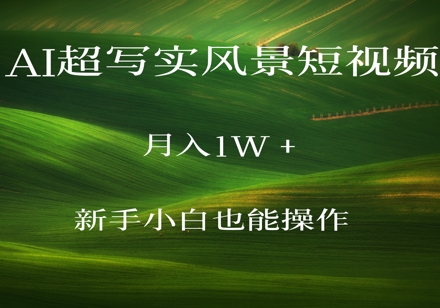 AI超写实风景短视频，月入1w，新手小白都能操作-米落轻创