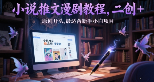 小说推文漫剧教程，二创+原创开头，最适合新手小白项目-米落轻创