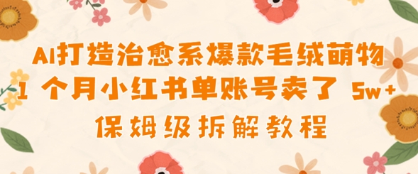 AI打造治愈系爆款毛绒萌物1个月卖了几w，保姆级项目拆解-米落轻创