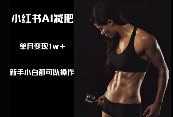 小红书AI减肥，新手小白都可以操作，单月变现1w+-米落轻创