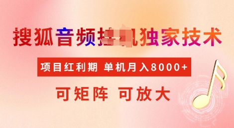 全网首发搜狐音频挂JI独家技术，项目红利期，可矩阵可放大，稳定月入8k【揭秘】-米落轻创