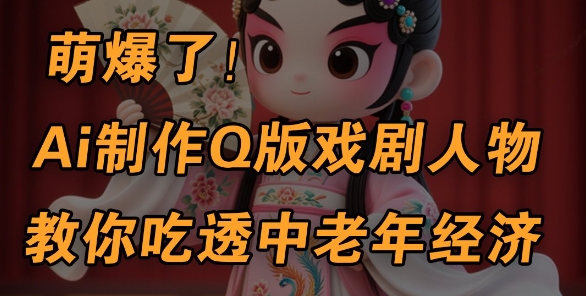 用Ai制作Q版戏剧人物，手把手教你吃透中老年经济，5分钟一个成品，多渠道变现-米落轻创