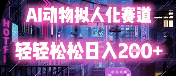 AI动物拟人化赛道，轻轻松松日入2张-米落轻创