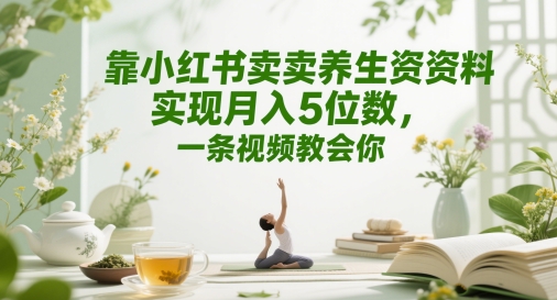 靠小红书卖养生资料实现月入5位数，一条视频教会你-米落轻创
