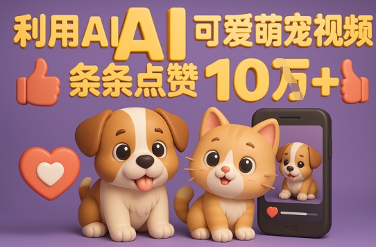 能骗过系统的AI萌宠视频制作全攻略：从0到 2W粉的爆款密码-米落轻创
