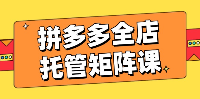 （14328期）拼多多全店托管矩阵课，盈利动销玩法，高效计划设置，提升店铺效益-米落轻创