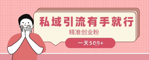 私域引流有手就行，日引500+精准创业粉-米落轻创