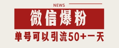 微信爆粉，私域暴力引流打法日引千粉 单号日进50+【揭秘】-米落轻创