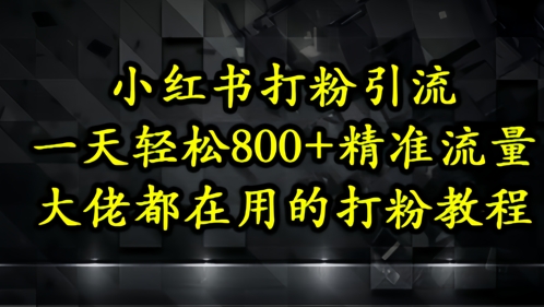 小红书打粉引流，一天轻松500+精准流量，大佬都在用的打粉教程-米落轻创