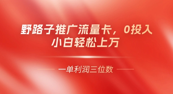 0门槛推广流量卡，一单收益上百，0投入，小白月入过W-米落轻创