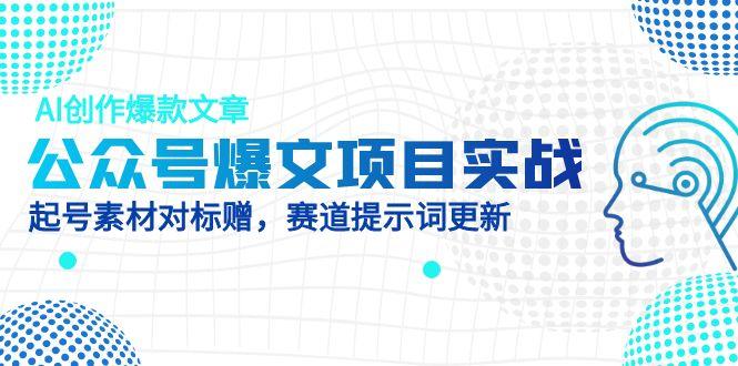 （14709期）公众号爆文项目实战，AI创作爆款文章，起号素材对标赠（附赛道AI提示词）-米落轻创