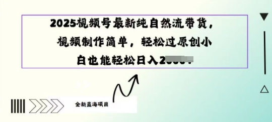 2025视频号最新纯自然流带货， 视频制作简单，轻松过原创小 白也能轻松操作-米落轻创