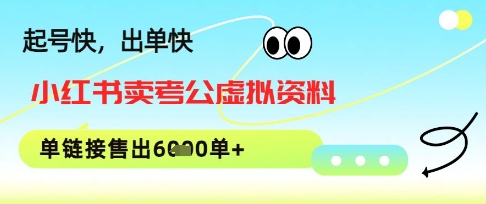 小红书卖考公虚拟资料，1单3.9-19.9，单链接销量上千单-米落轻创