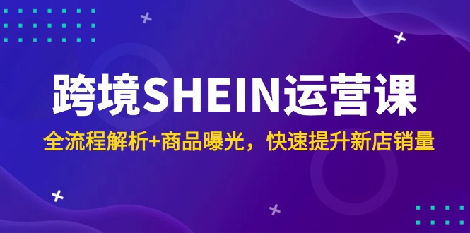 （14832期）跨境SHEIN运营课，全流程解析+商品曝光，快速提升新店销量-米落轻创