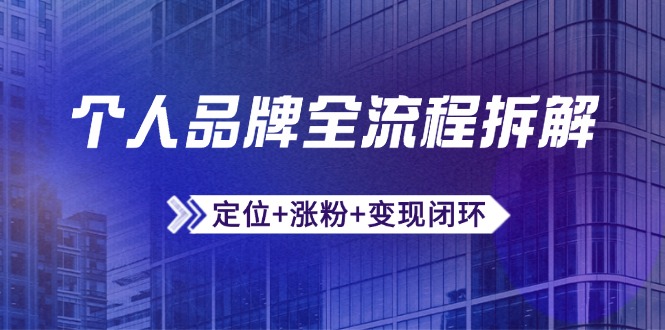 （14799期）个人品牌全流程拆解：定位+涨粉+变现闭环，微信生态运营与资源整合-米落轻创