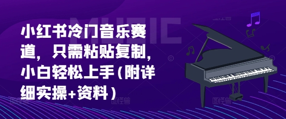 小红书冷门音乐赛道，只需粘贴复制，小白轻松上手(附详细实操+资料)-米落轻创