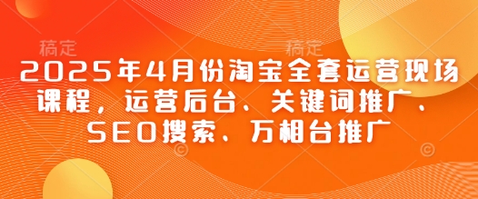 2025年4月份淘宝全套运营现场课程，运营后台、关键词推广、SEO搜索、万相台推广-米落轻创