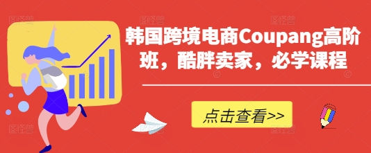 韩国跨境电商Coupang高阶班，酷胖卖家，必学课程-米落轻创
