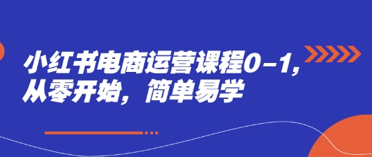 小红书电商运营课程0-1，从零开始，简单易学-米落轻创