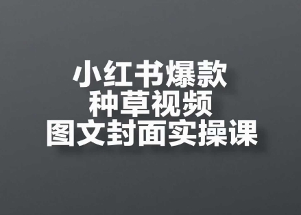 小红书爆款种草视频图文封面实操课，​开店、选品、引流、变现全流程-米落轻创