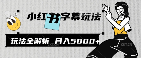 小红书字幕玩法，玩法全解析，月入2000+-米落轻创