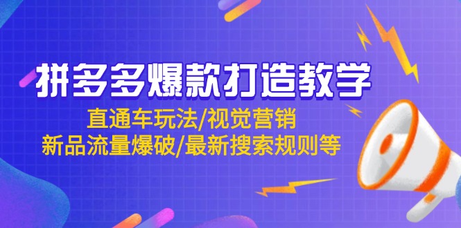 （14681期）拼多多爆款打造教学：直通车玩法/视觉营销/新品流量爆破/最新搜索规则等-米落轻创