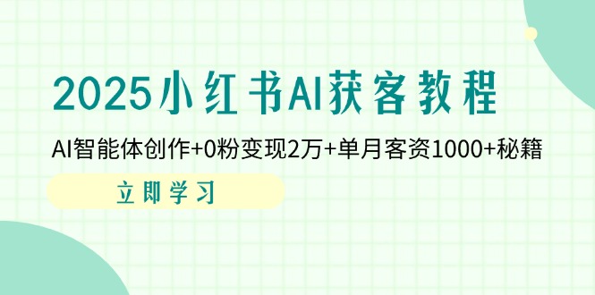 （14301期）2025小红书AI获客教程：AI智能体创作+0粉变现2万+单月客资1000+秘籍-米落轻创