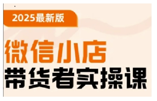 2025最新版微信小店带货者实操课，基础操作到高级运营技巧，快速上手-米落轻创